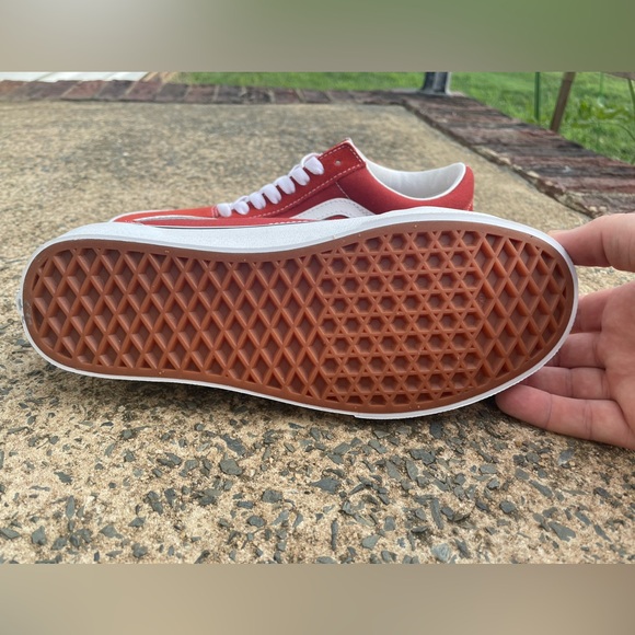 Women’s Burnt Orange Low Top Vans Sneakers - Picture 10 of 11